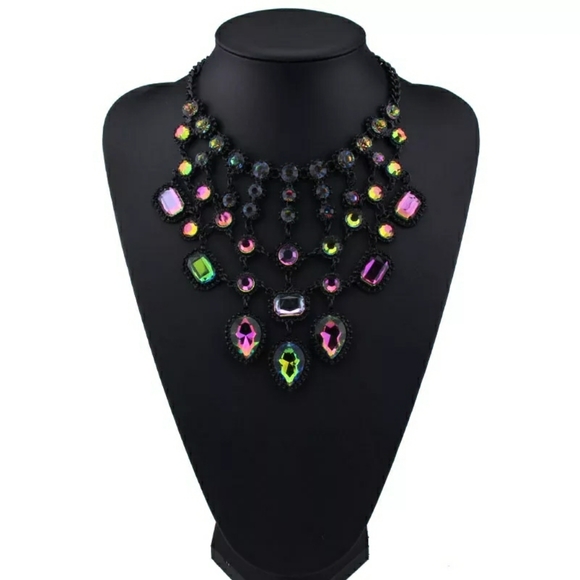 Boho Multicolor Statement Necklace - Picture 4 of 6
